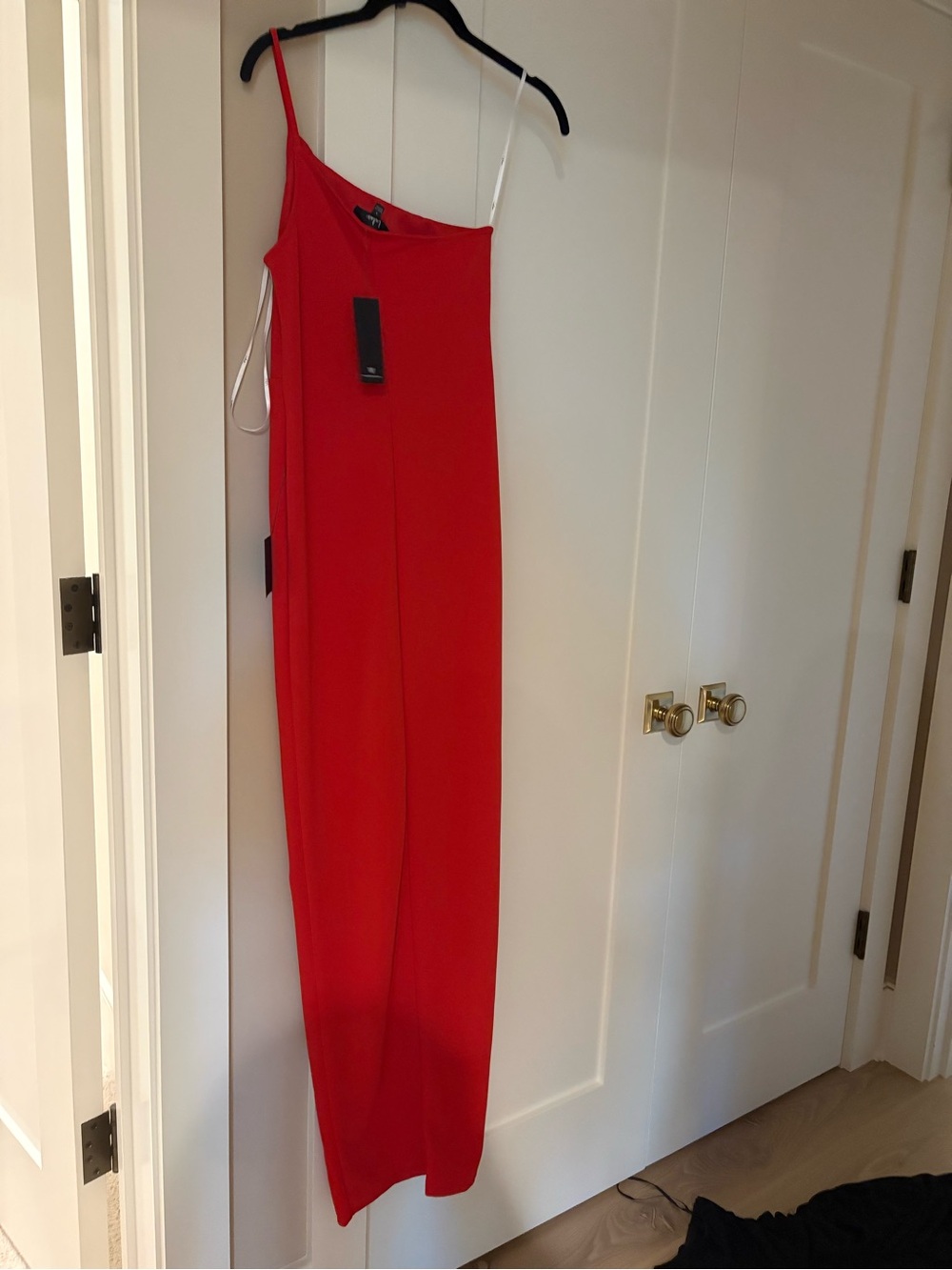 Lulu's Bold Red One-Shoulder Maxi